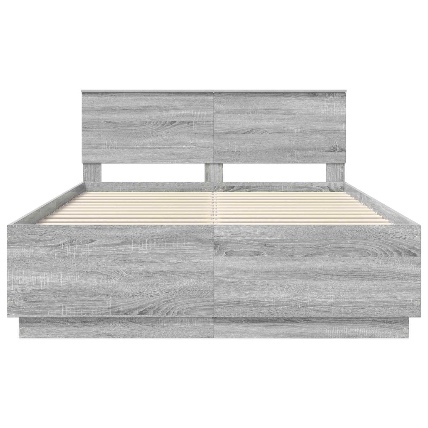 vidaXL Cadre de lit gris Sonoma 150 x 200 cm Bois d'ingénierie