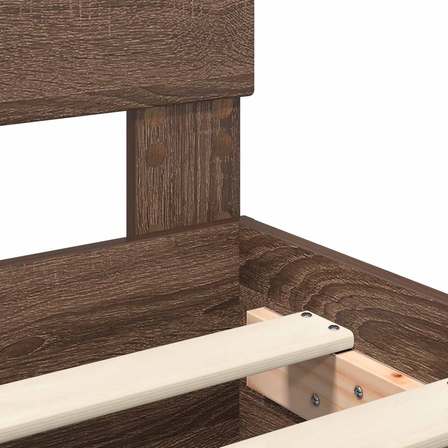vidaXL Bettrahmen Braun Eichen-Optik 150 x 200 cm Holzwerkstoff