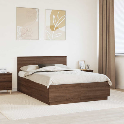 vidaXL Bettrahmen Braun Eichen-Optik 150 x 200 cm Holzwerkstoff