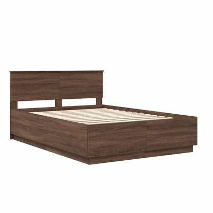 vidaXL Bettrahmen Braun Eichen-Optik 150 x 200 cm Holzwerkstoff