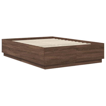 vidaXL Bettrahmen Braun Eichen-Optik 150 x 200 cm Holzwerkstoff