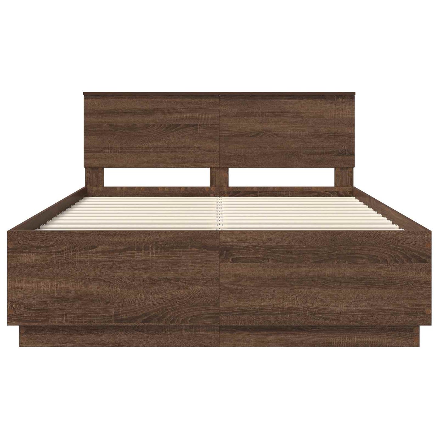 vidaXL Bettrahmen Braun Eichen-Optik 150 x 200 cm Holzwerkstoff