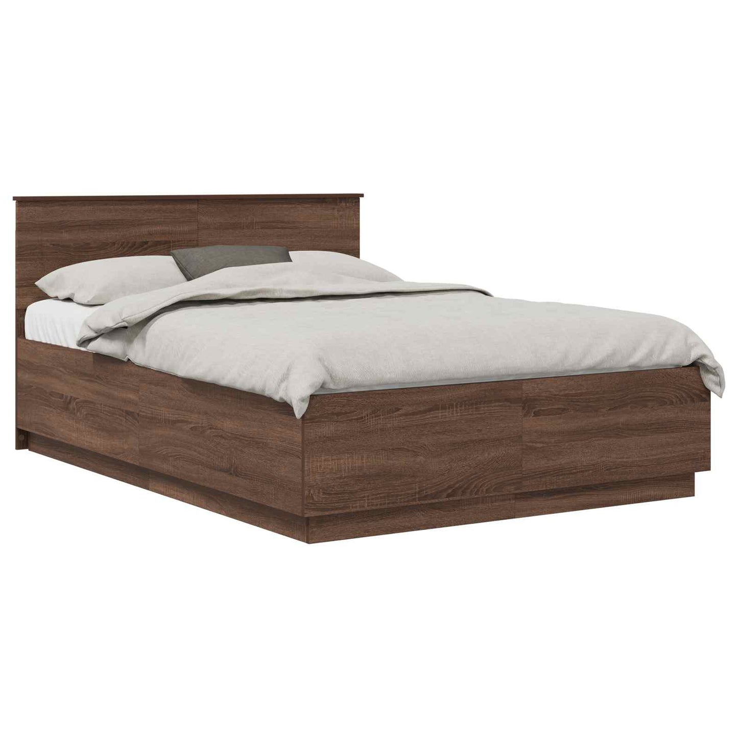vidaXL Bettrahmen Braun Eichen-Optik 150 x 200 cm Holzwerkstoff
