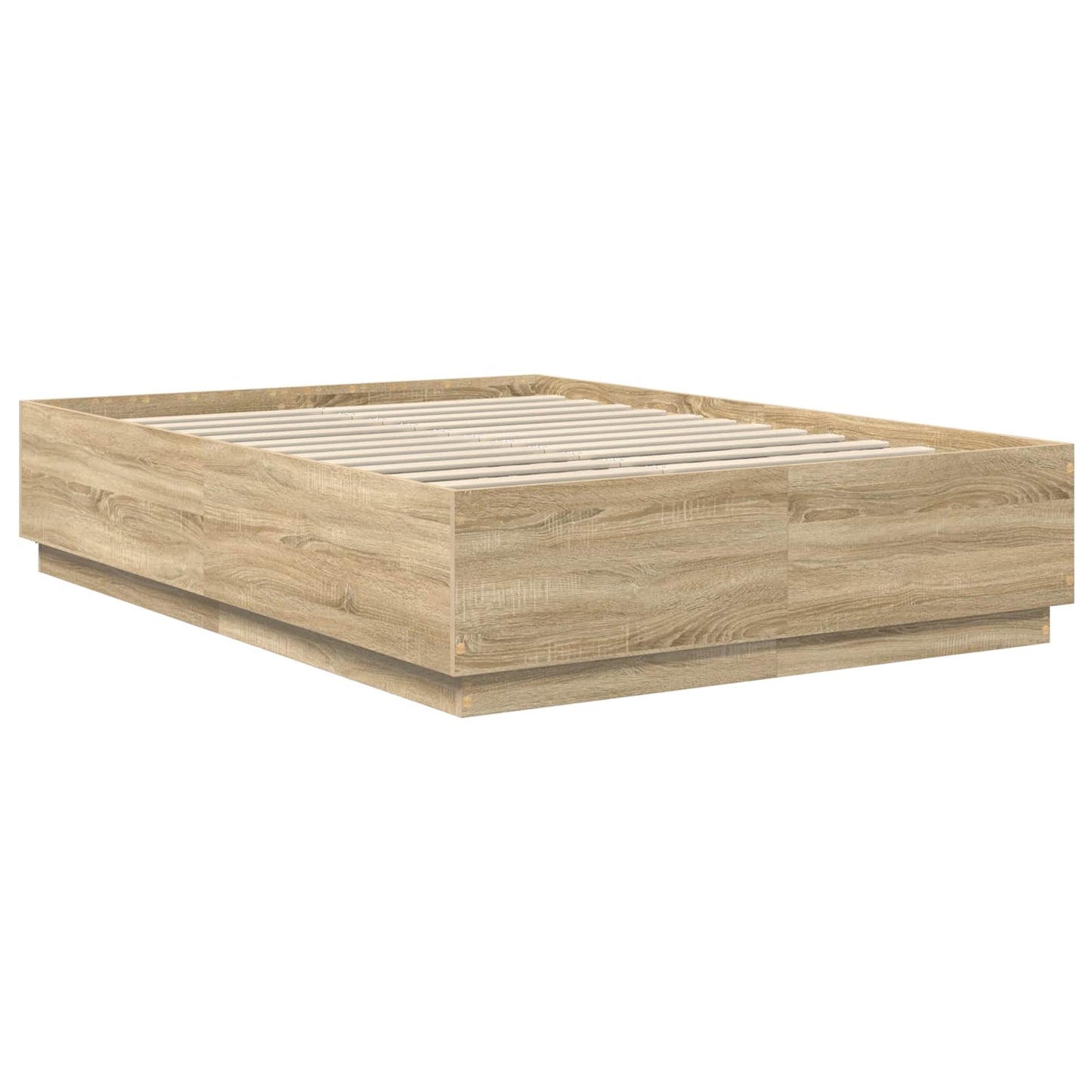 vidaXL Bettrahmen mit Kopfteil Sonoma-Eiche 140 x 190 cm Holzwerkstoff