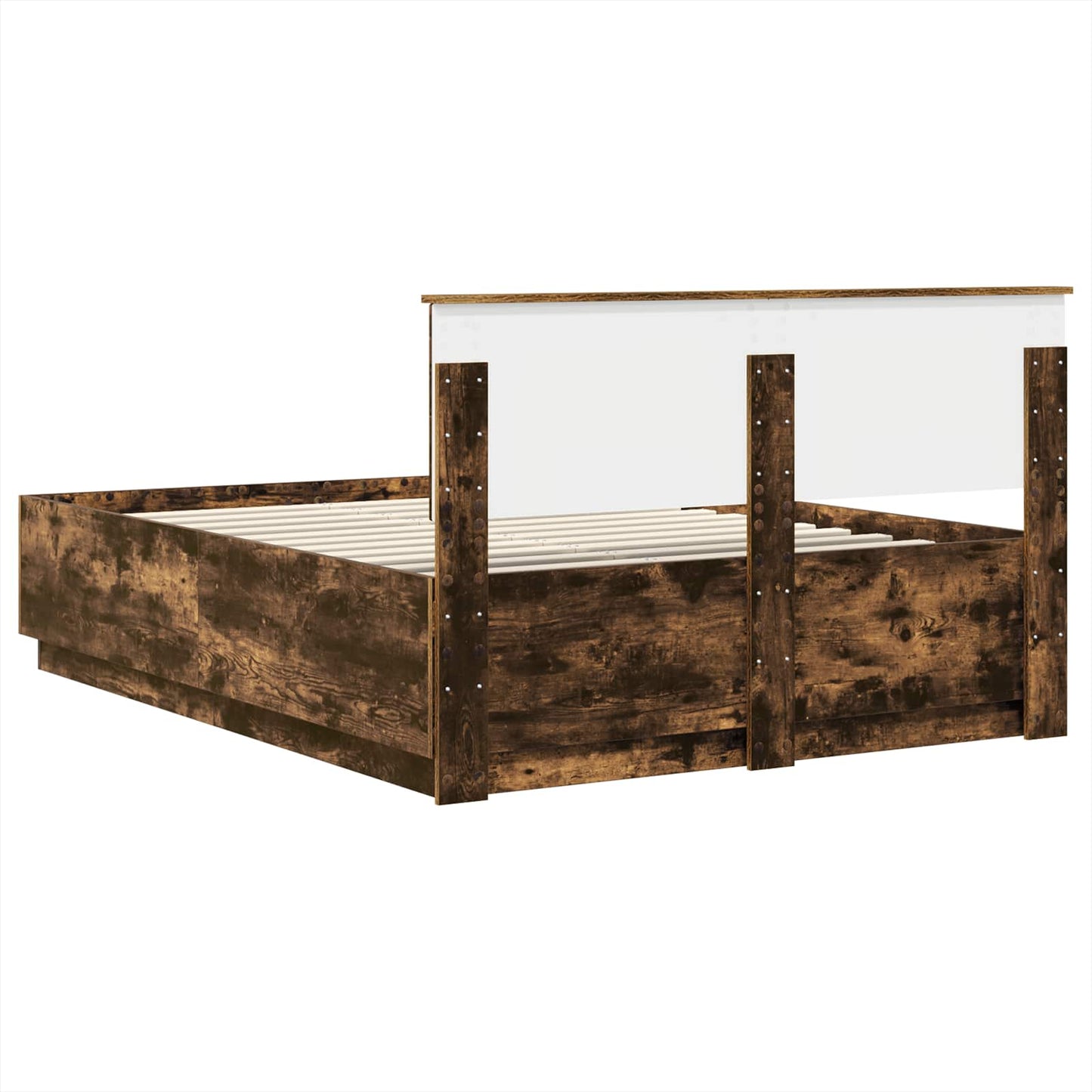 vidaXL Bettrahmen Geräucherte Eiche 140 x 190 cm Holzwerkstoff