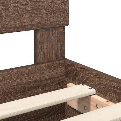 vidaXL Bettrahmen Braun Eichen-Optik 140 x 190 cm Holzwerkstoff