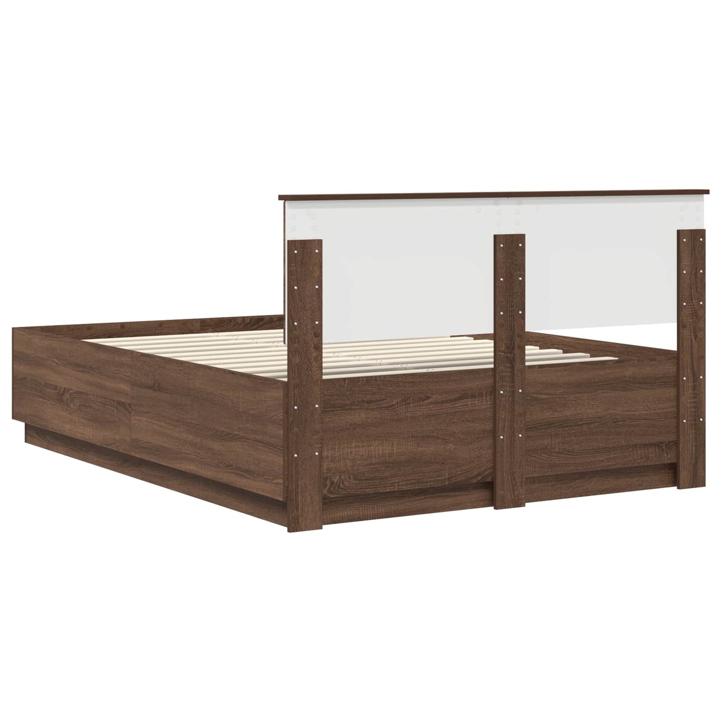 vidaXL Bettrahmen Braun Eichen-Optik 140 x 190 cm Holzwerkstoff