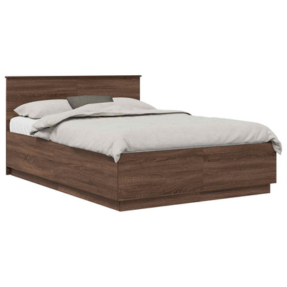 vidaXL Bettrahmen Braun Eichen-Optik 140 x 190 cm Holzwerkstoff