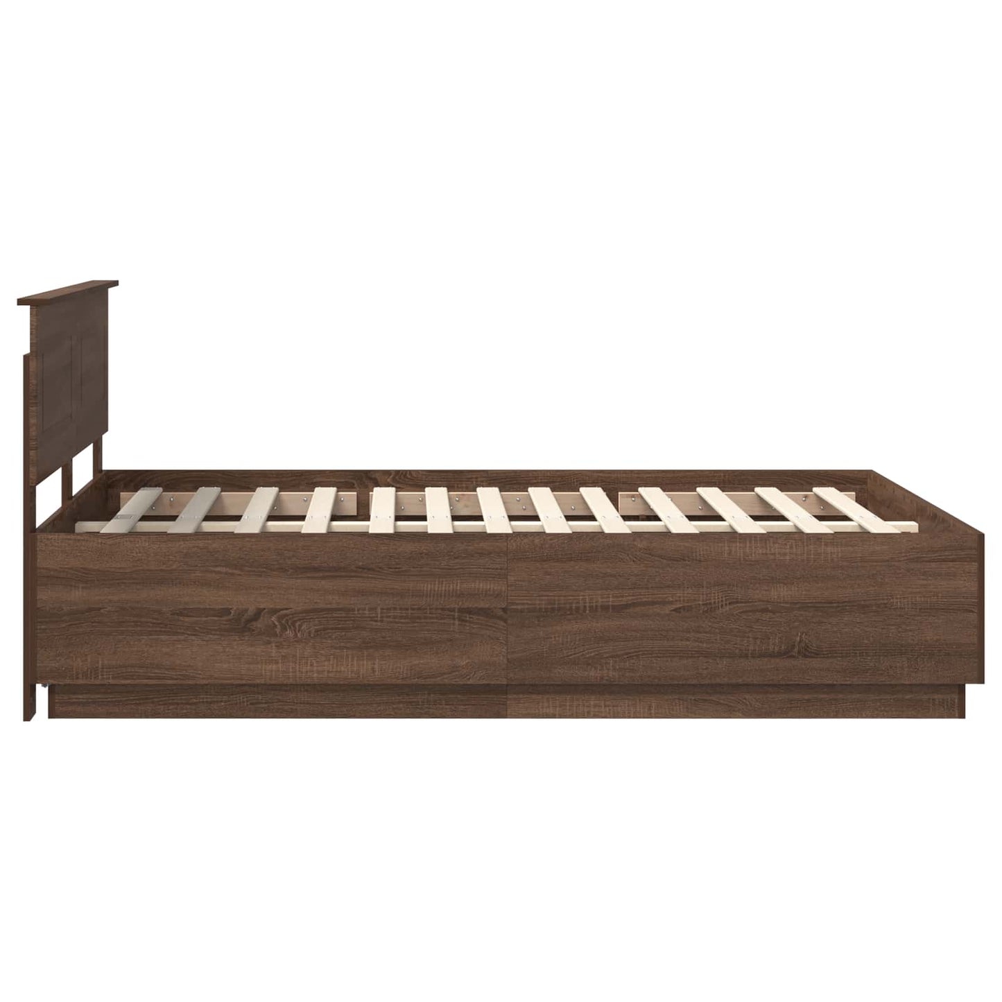 vidaXL Bettrahmen Braun Eichen-Optik 140 x 190 cm Holzwerkstoff