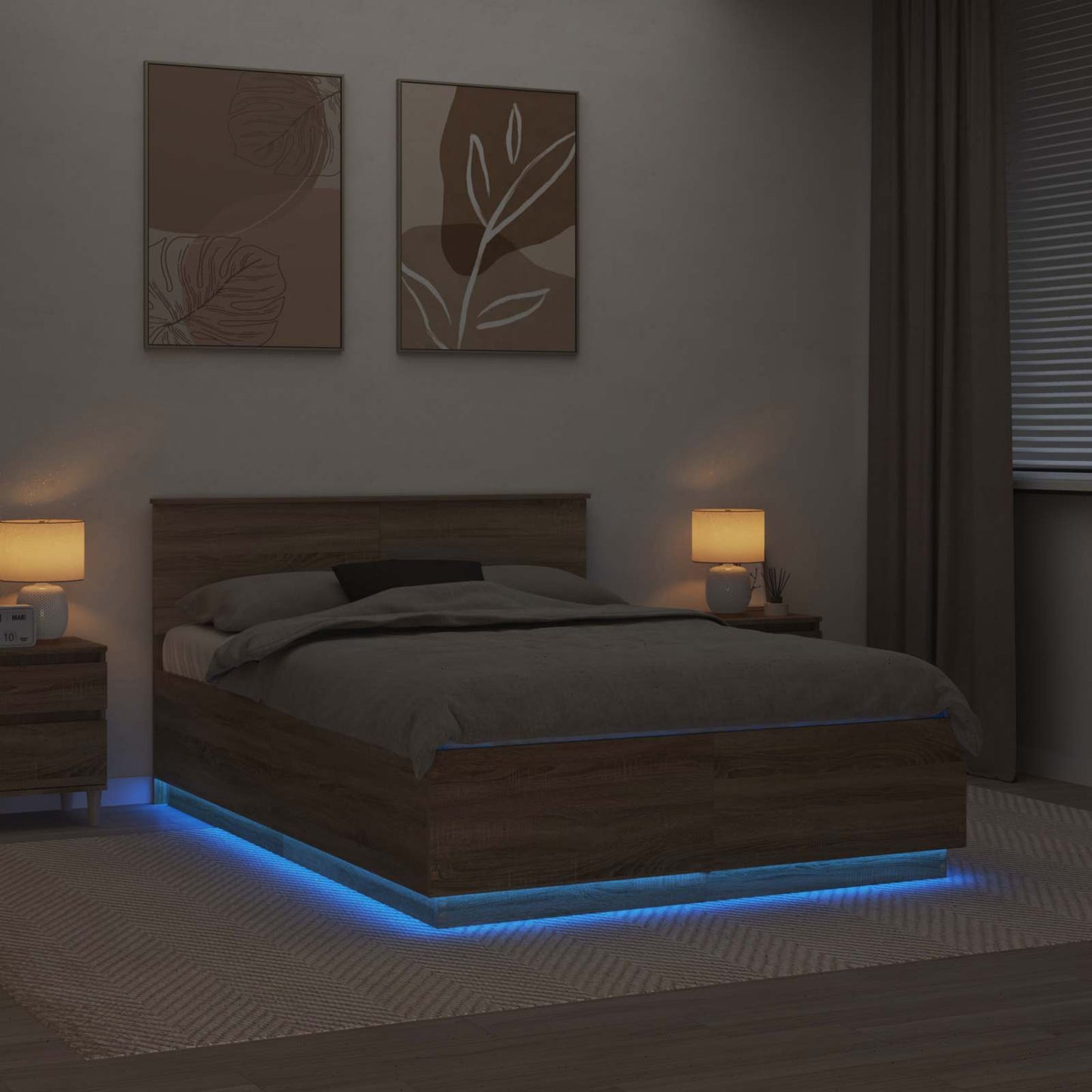 Bettrahmen mit Kopfteil Sonoma-Eiche 140 x 200 cm Holzwerkstoff