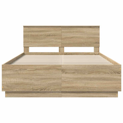 Bettrahmen mit Kopfteil Sonoma-Eiche 140 x 200 cm Holzwerkstoff