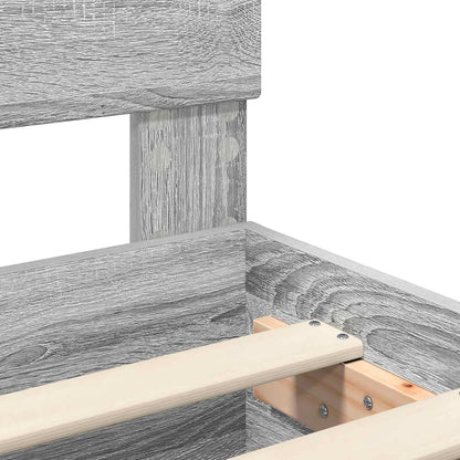 vidaXL Bettrahmen Graues Sonoma 140 x 200 cm Holzwerkstoff
