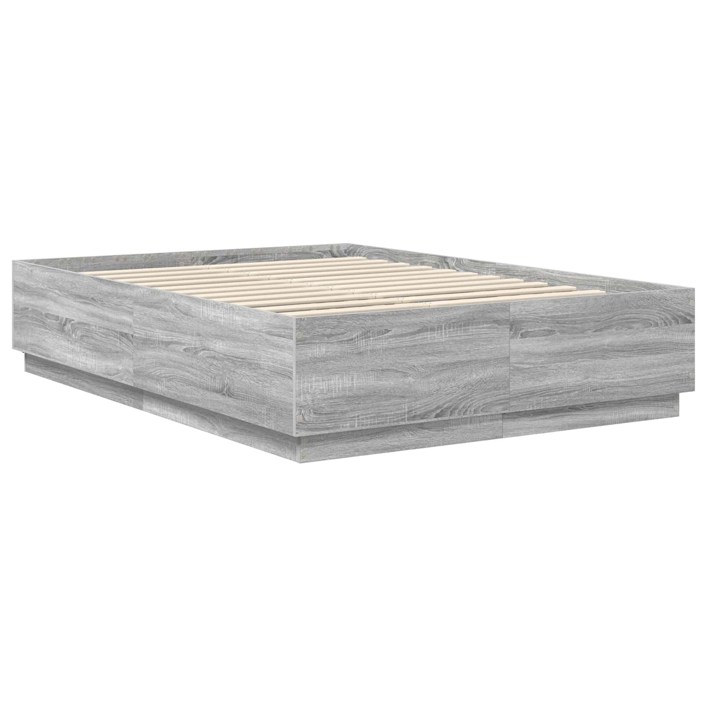 vidaXL Bettrahmen Graues Sonoma 140 x 200 cm Holzwerkstoff