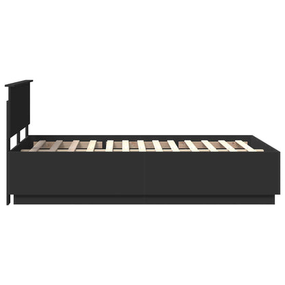 vidaXL Bettrahmen mit Kopfteil Schwarz 135 x 190 cm Holzwerkstoff