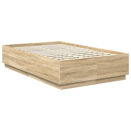 vidaXL Bettrahmen mit Kopfteil Sonoma-Eiche 135 x 190 cm Holzwerkstoff