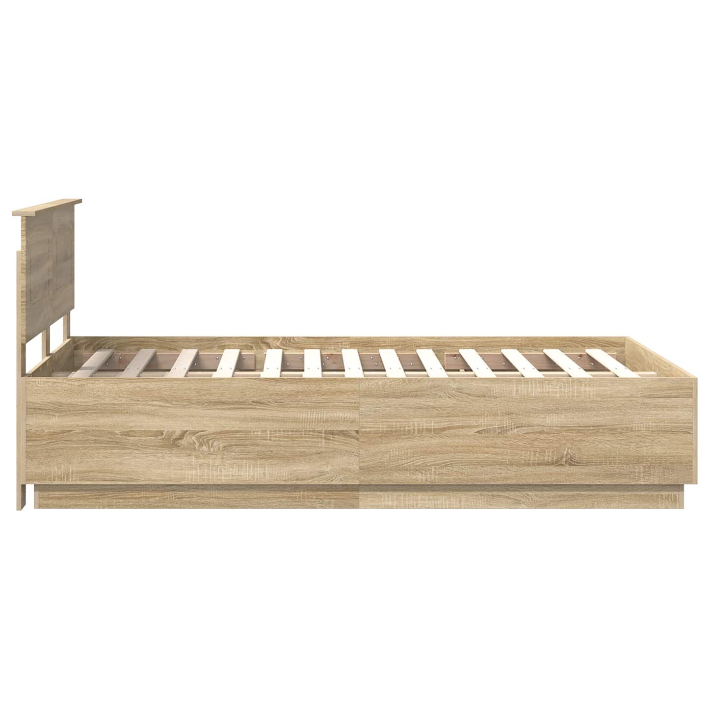 vidaXL Bettrahmen mit Kopfteil Sonoma-Eiche 120 x 190 cm Holzwerkstoff