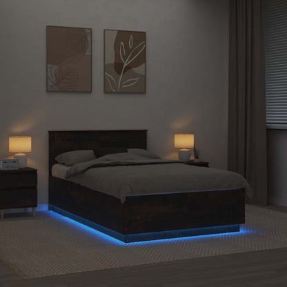 Bettrahmen Geräucherte Eiche 120 x 190 cm Holzwerkstoff