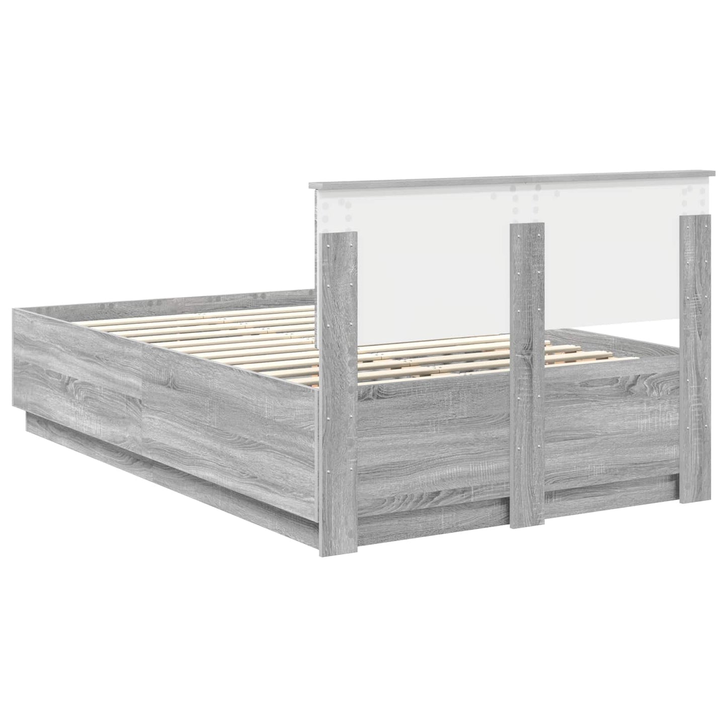 vidaXL Bettrahmen Graues Sonoma 120 x 190 cm Holzwerkstoff