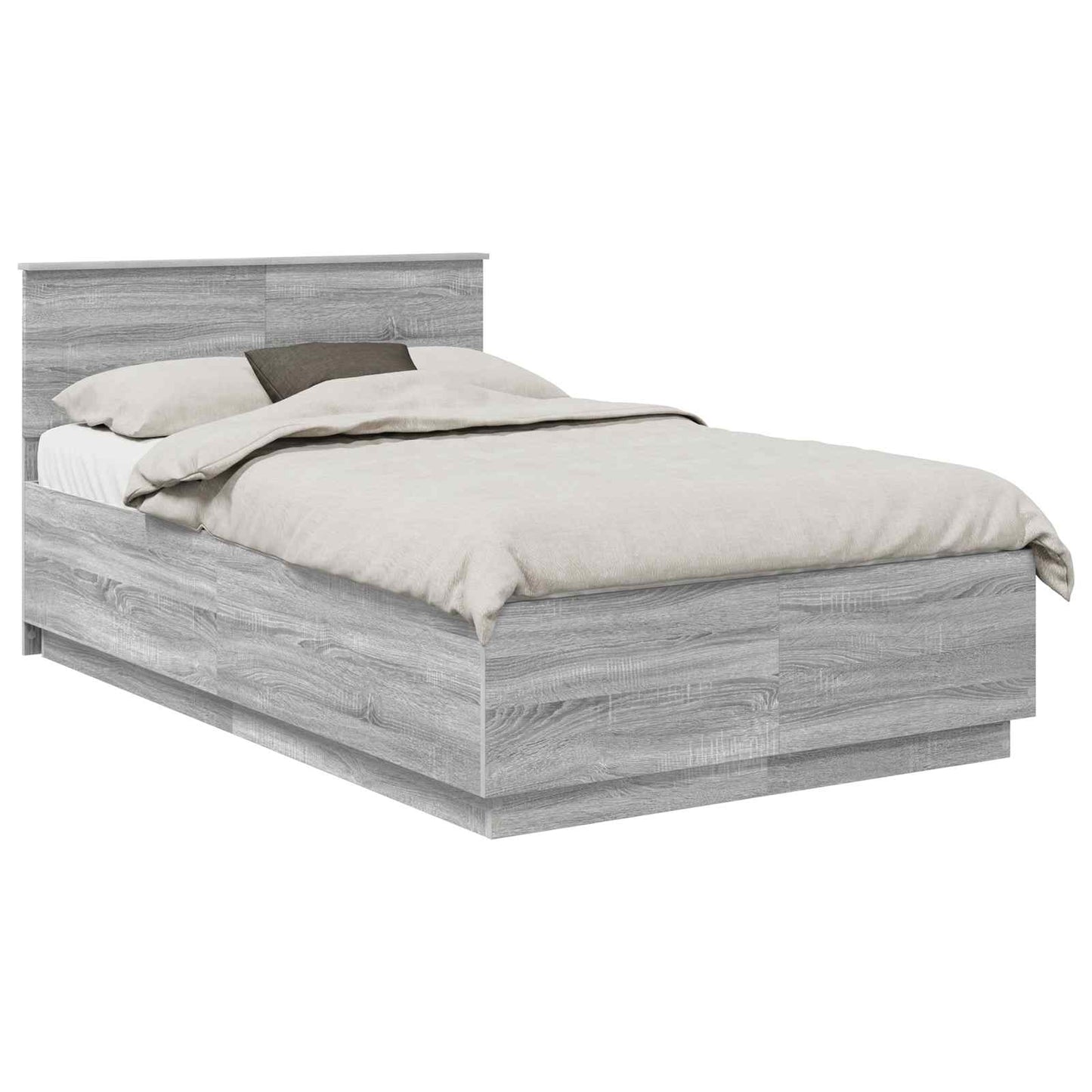 vidaXL Bettrahmen Graues Sonoma 120 x 190 cm Holzwerkstoff