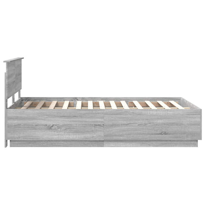 vidaXL Bettrahmen Graues Sonoma 120 x 190 cm Holzwerkstoff