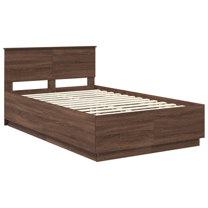 vidaXL Bettrahmen Braun Eichen-Optik 120 x 190 cm Holzwerkstoff