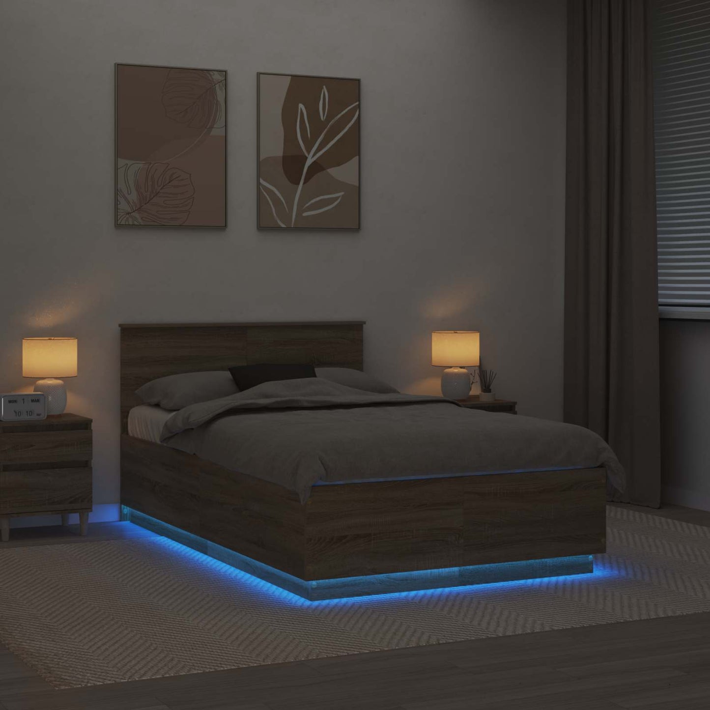 Bettrahmen mit Kopfteil Sonoma-Eiche 120 x 200 cm Holzwerkstoff