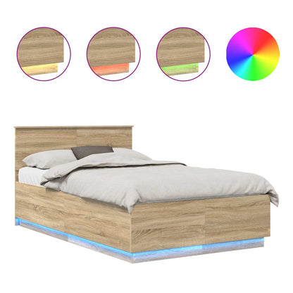 Bettrahmen mit Kopfteil Sonoma-Eiche 120 x 200 cm Holzwerkstoff