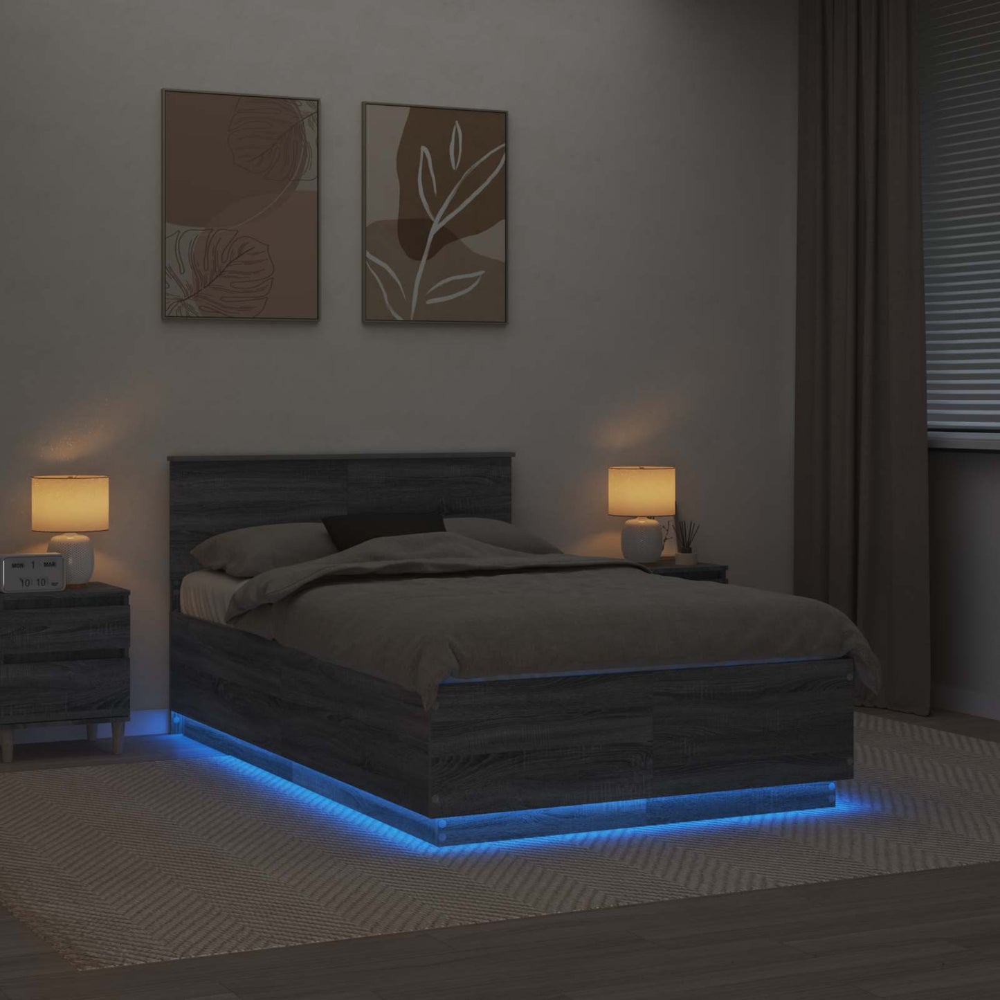 Bettrahmen Graues Sonoma 120 x 200 cm Holzwerkstoff