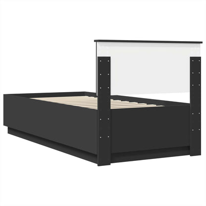 vidaXL Bettrahmen mit Kopfteil Schwarz 100 x 200 cm Holzwerkstoff