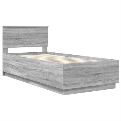 vidaXL Cadre de lit Gris Sonoma 100 x 200 cm Bois d'ingénierie