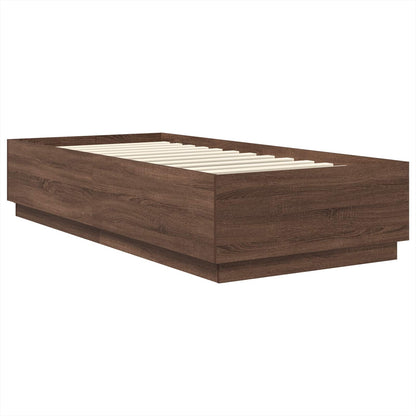 vidaXL Bettrahmen Braun Eichen-Optik 100 x 200 cm Holzwerkstoff