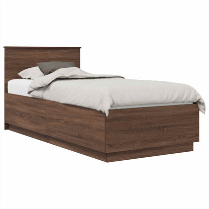 vidaXL Bettrahmen Braun Eichen-Optik 100 x 200 cm Holzwerkstoff