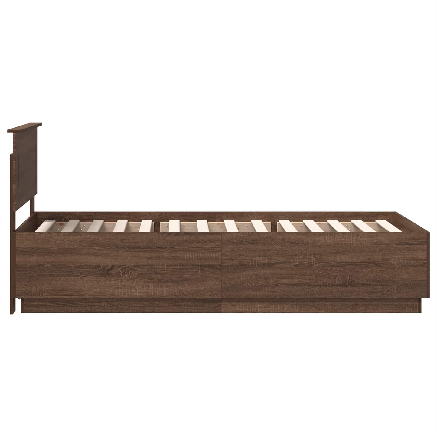 vidaXL Bettrahmen Braun Eichen-Optik 100 x 200 cm Holzwerkstoff