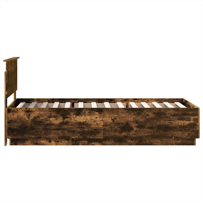 Bettrahmen Geräucherte Eiche 90 x 190 cm Holzwerkstoff