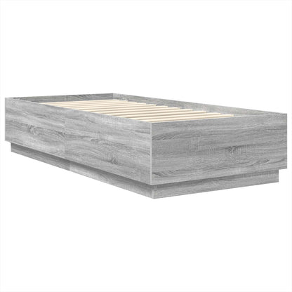 vidaXL Bettrahmen mit Kopfteil Graues Sonoma 90 x 190 cm Holzwerkstoff
