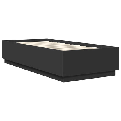 vidaXL Bettrahmen mit Kopfteil Schwarz 90 x 200 cm Holzwerkstoff