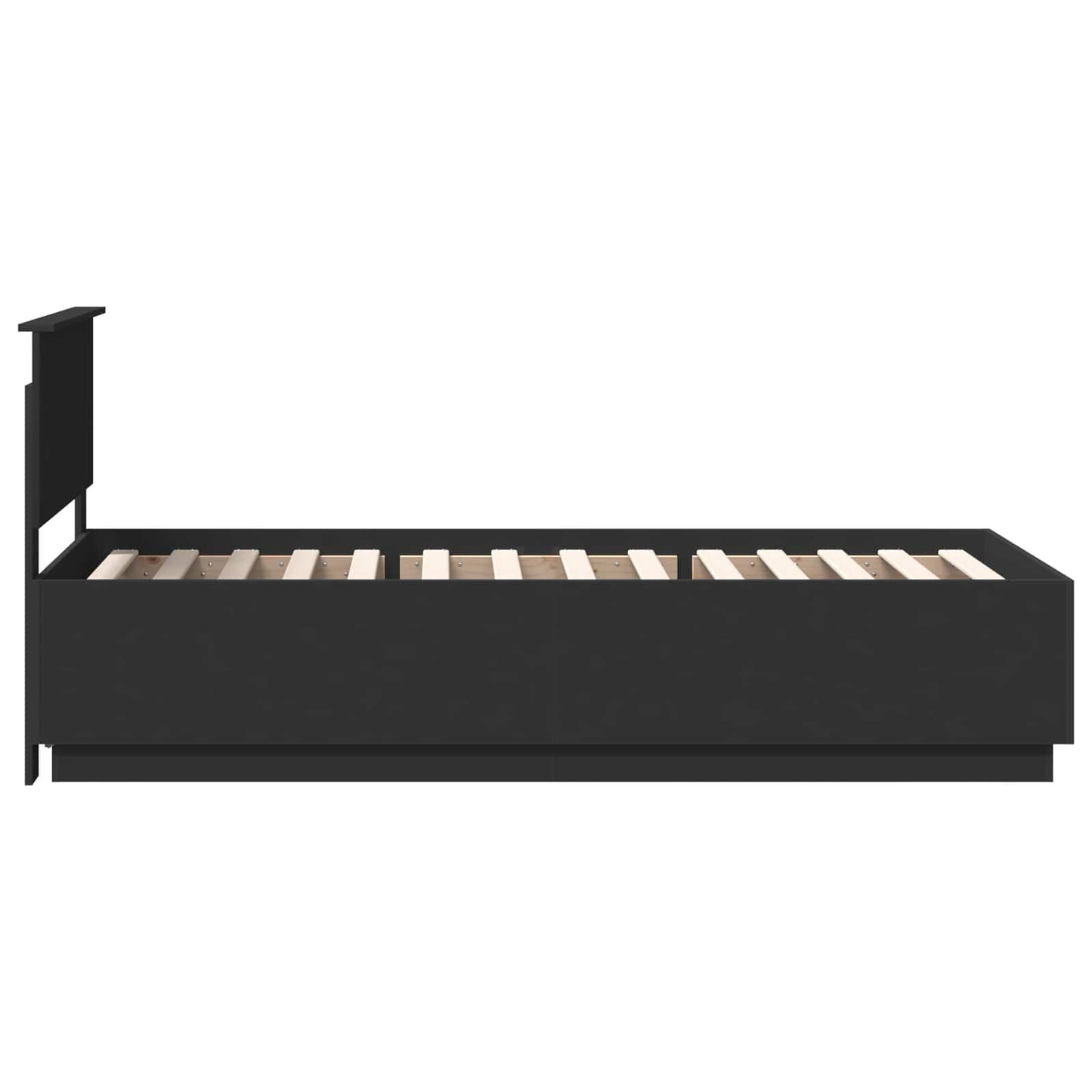 vidaXL Bettrahmen mit Kopfteil Schwarz 90 x 200 cm Holzwerkstoff