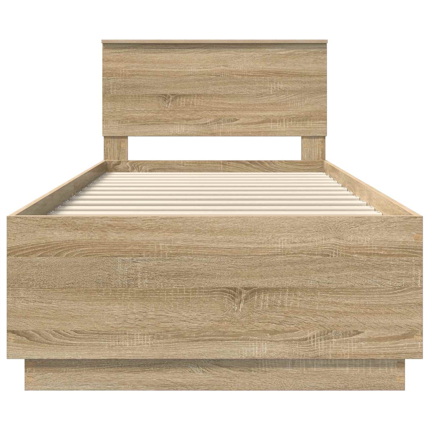 vidaXL Bettrahmen mit Kopfteil Sonoma-Eiche 90 x 200 cm Holzwerkstoff