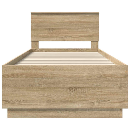 vidaXL Bettrahmen mit Kopfteil Sonoma-Eiche 90 x 200 cm Holzwerkstoff