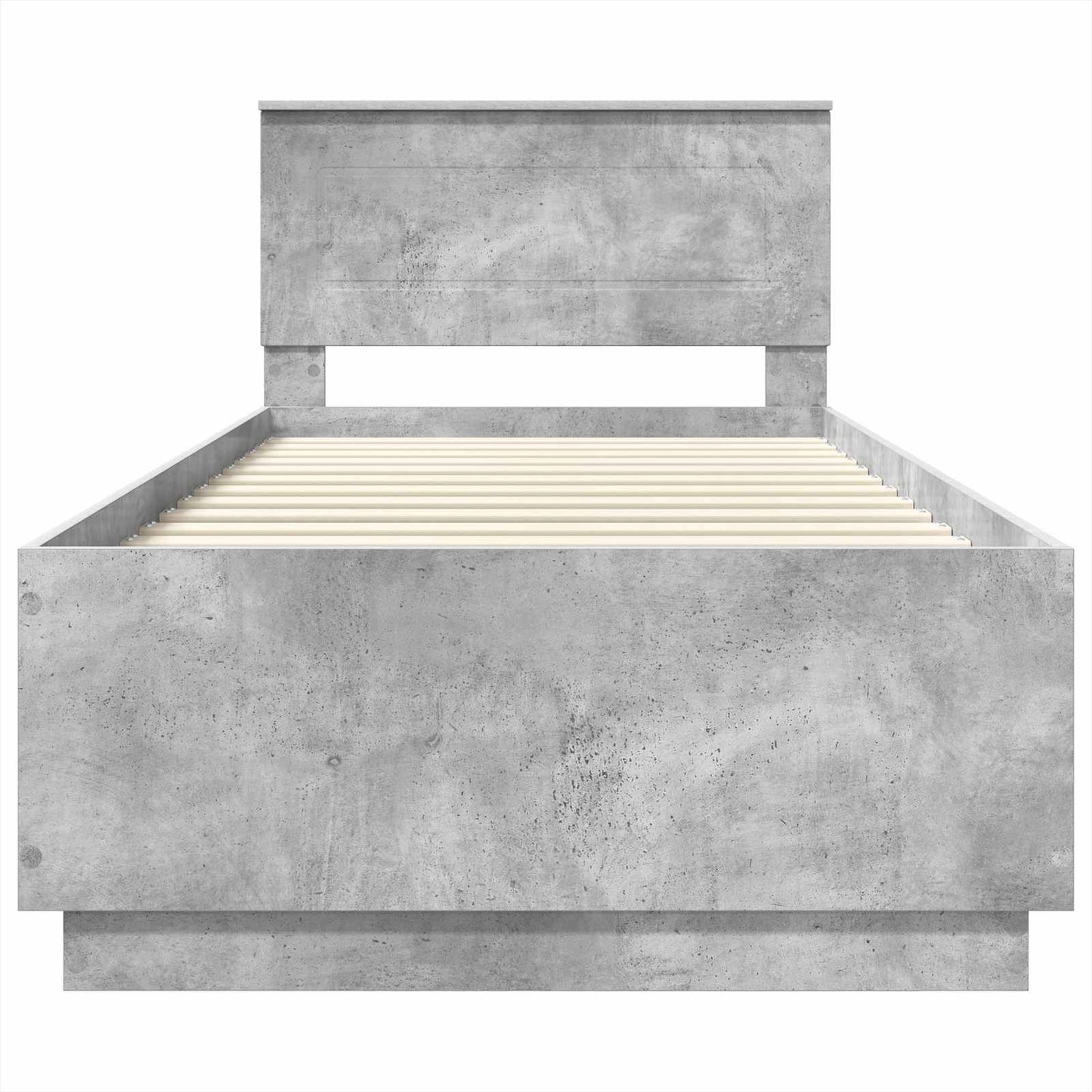 vidaXL Cadre de lit avec tête de lit Gris Béton 90 x 200 cm Bois d'ingénierie