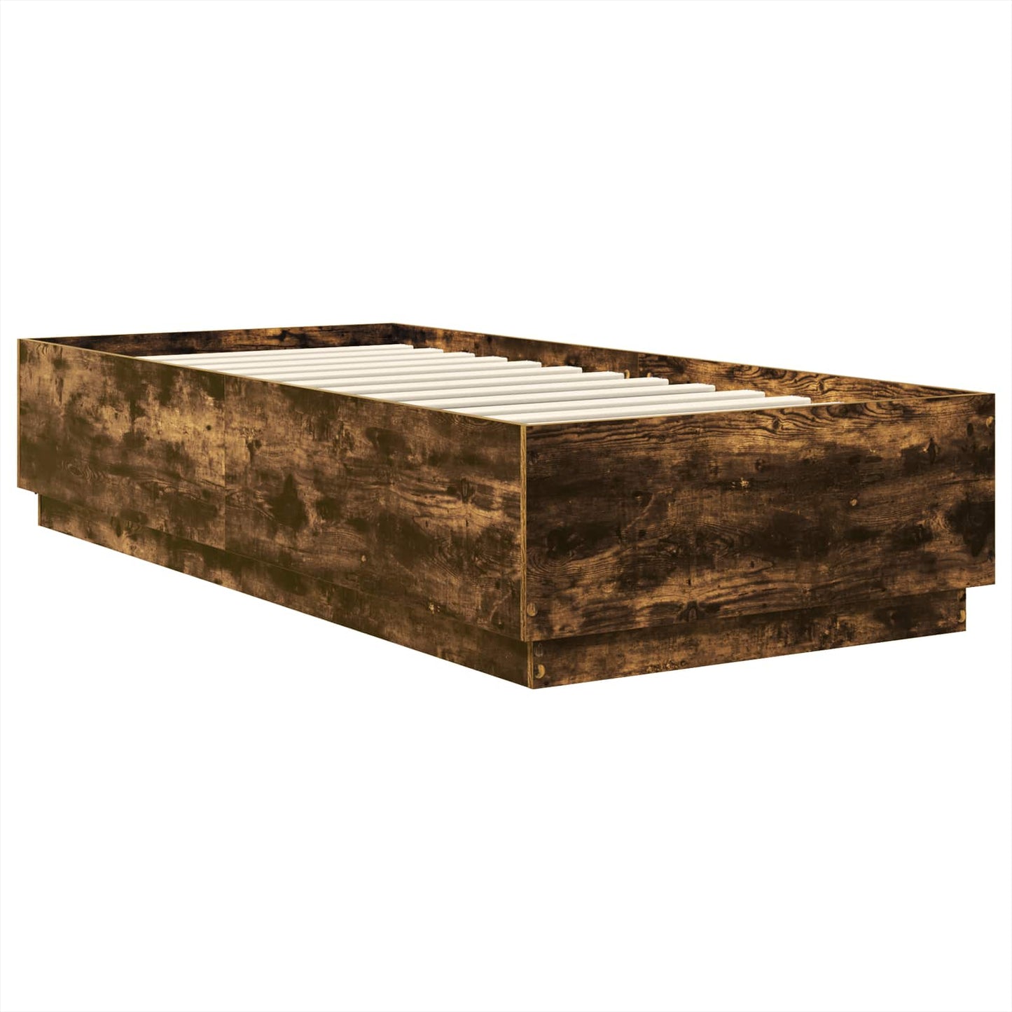 vidaXL Cadre de lit Chêne fumé 90 x 200 cm Bois d'ingénierie