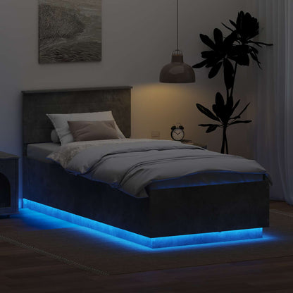 Bettrahmen mit Kopfteil Beton Grau 70 x 190 cm Holzwerkstoff