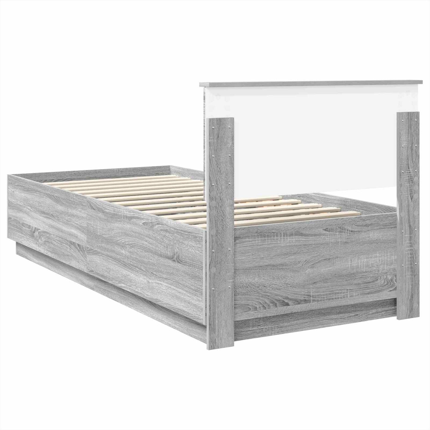 vidaXL Bettrahmen mit Kopfteil Graues Sonoma 70 x 190 cm Holzwerkstoff
