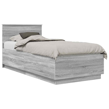 vidaXL Bettrahmen mit Kopfteil Graues Sonoma 70 x 190 cm Holzwerkstoff