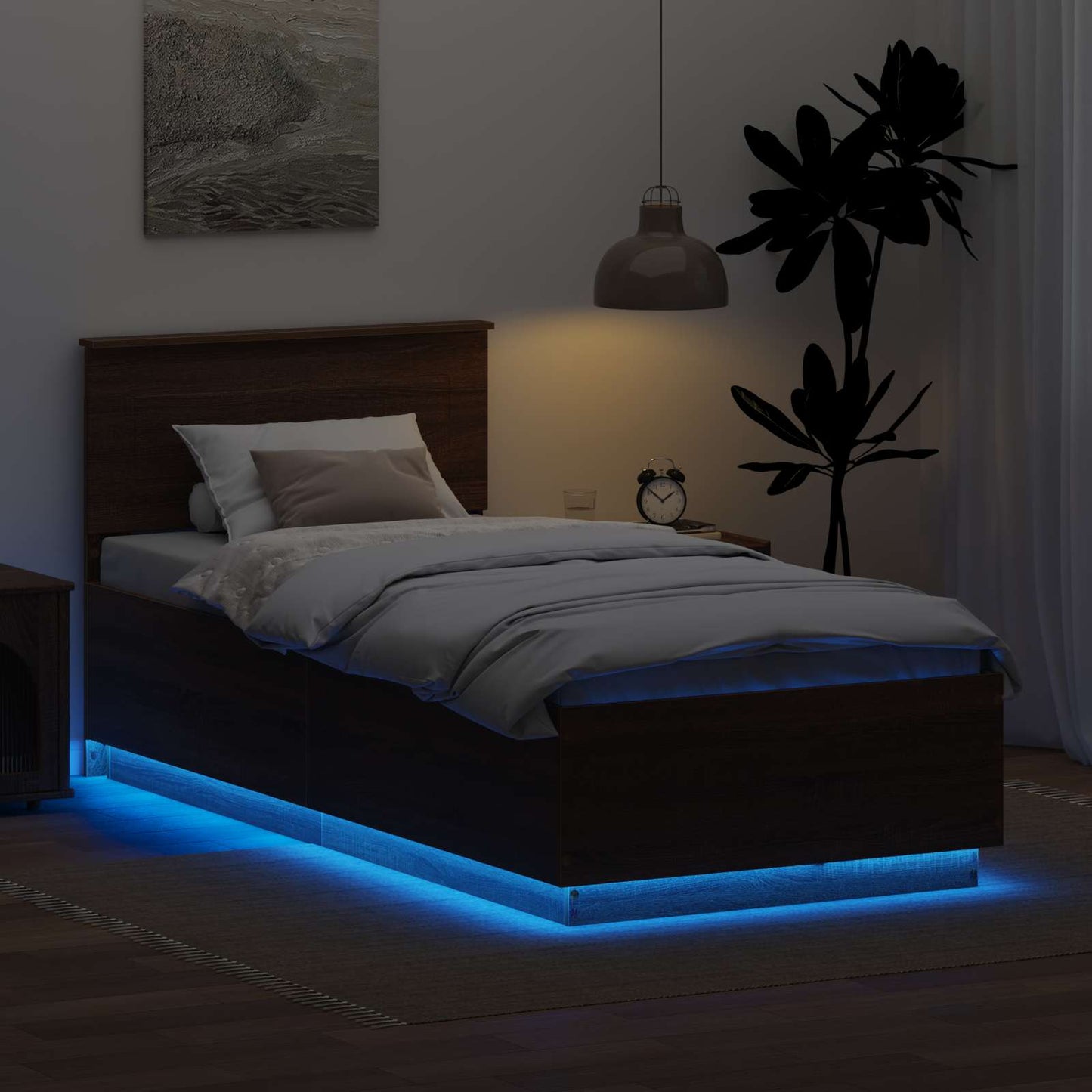 Bettrahmen Braun Eichen-Optik 70 x 190 cm Holzwerkstoff