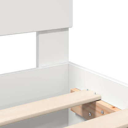 vidaXL Bettrahmen mit Kopfteil Weiß 200 x 200 cm Holzwerkstoff