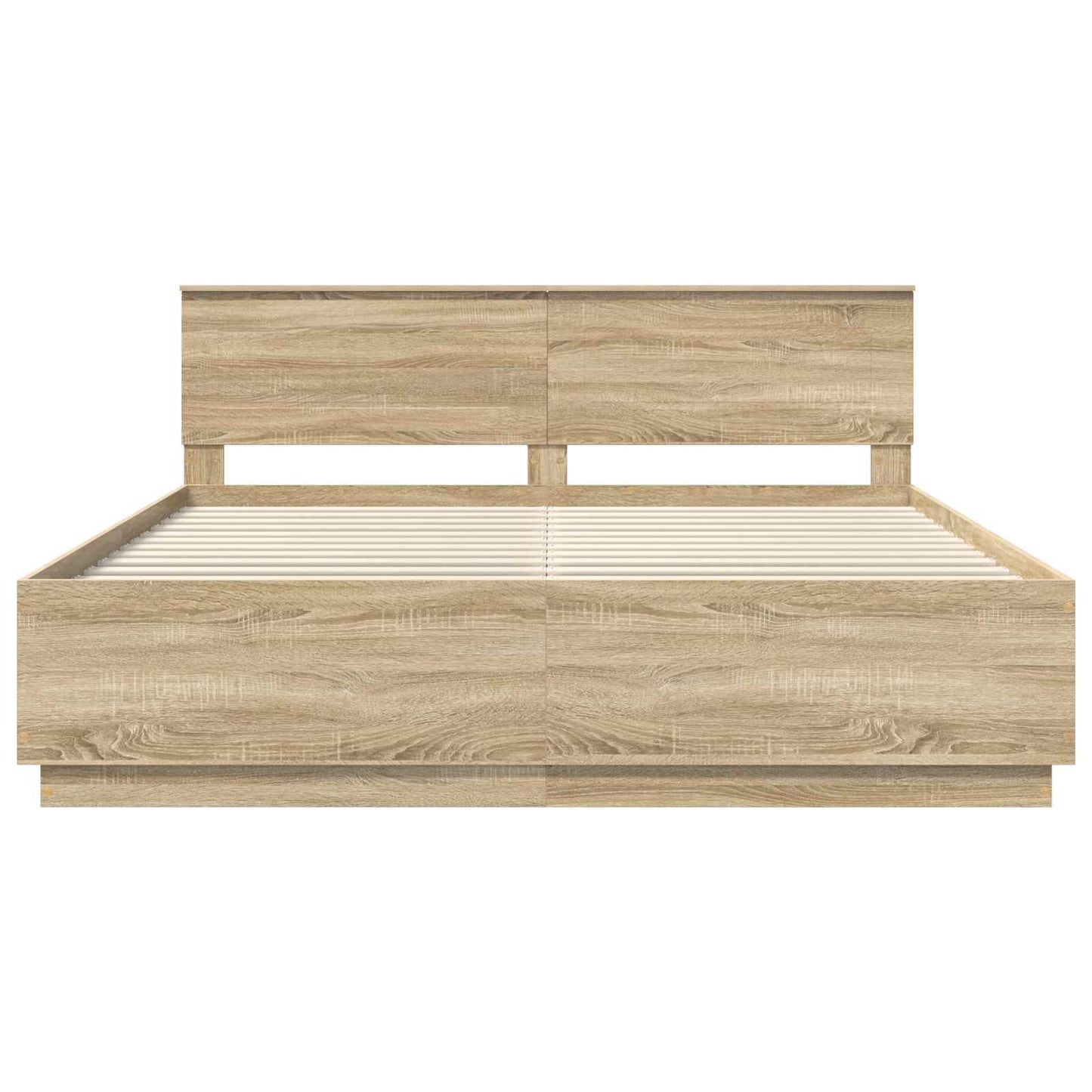 vidaXL Bettrahmen mit Kopfteil Sonoma-Eiche 200 x 200 cm Holzwerkstoff