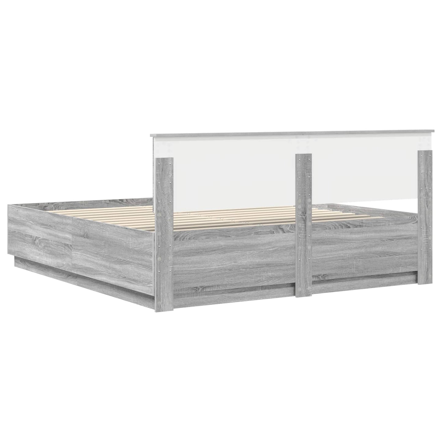 vidaXL Bettrahmen Graues Sonoma 200 x 200 cm Holzwerkstoff