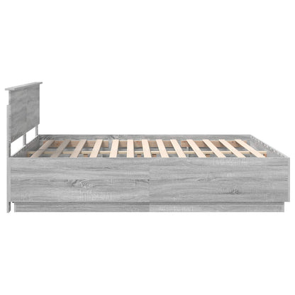 vidaXL Bettrahmen Graues Sonoma 200 x 200 cm Holzwerkstoff