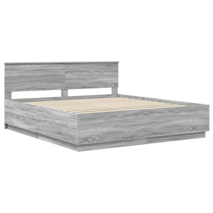 vidaXL Bettrahmen Graues Sonoma 180 x 200 cm Holzwerkstoff
